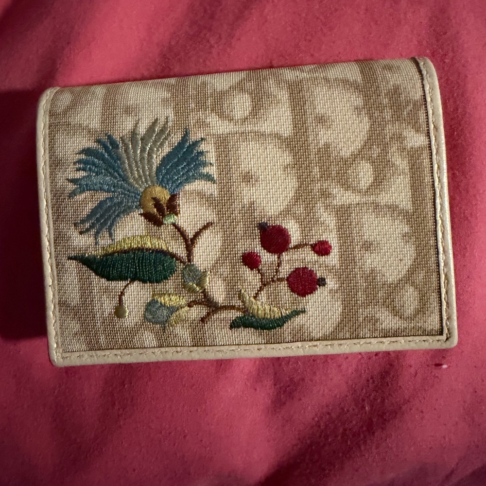 Dior Beige Leather Card Holder